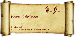 Hart János névjegykártya